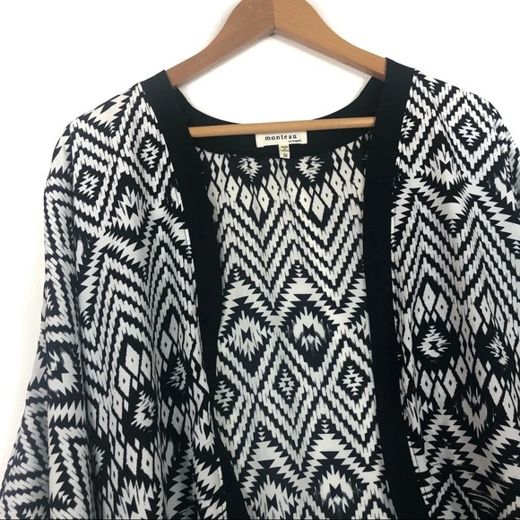 Monteau | Open Tribal Print Cardi Blazer - Picture 2 of 8
